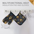 thumbnail image 4 of Yayeee Oven Mitts and Pot Holder Set of 2 Heat Resistant Kitchen Gloves Baking Hot Pad, Navy Blue Art Pattern, 4 of 5