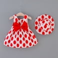 thumbnail image 4 of B91xZ Filles Manches Courtes Robe Extensible Sans Manches Enfants Bambin Petite Grande Fille Robes Décontractées Imprimées, Rouge 2-3 Ans, 4 of 4