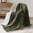 thumbnail image 4 of Fleece Throw Blanket for Couch Ivy Green - Queen (90" x 90"), 4 of 5