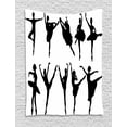 thumbnail image 1 of Silhouette Tapestry, Monochrome Female and Male Ballet Dancers in Different Figures, Wall Hanging for Bedroom Living Room Dorm Decor, 60W X 80L Inches, Charcoal Grey and White, by Ambesonne, 1 of 2