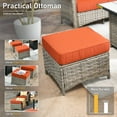 thumbnail image 3 of XIZZI Outdoor Patio Furniture Set PE Wicker Rattan 3 Seat Sofa Conversation Set with Chair and Ottoman,Orange, 3 of 7