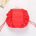thumbnail image 1 of Women Drawstring Cosmetic Bag Travel Storage Makeup Bag Organizer Foldable Make Up Pouch Portable Waterproof Toiletry Case red, 1 of 6