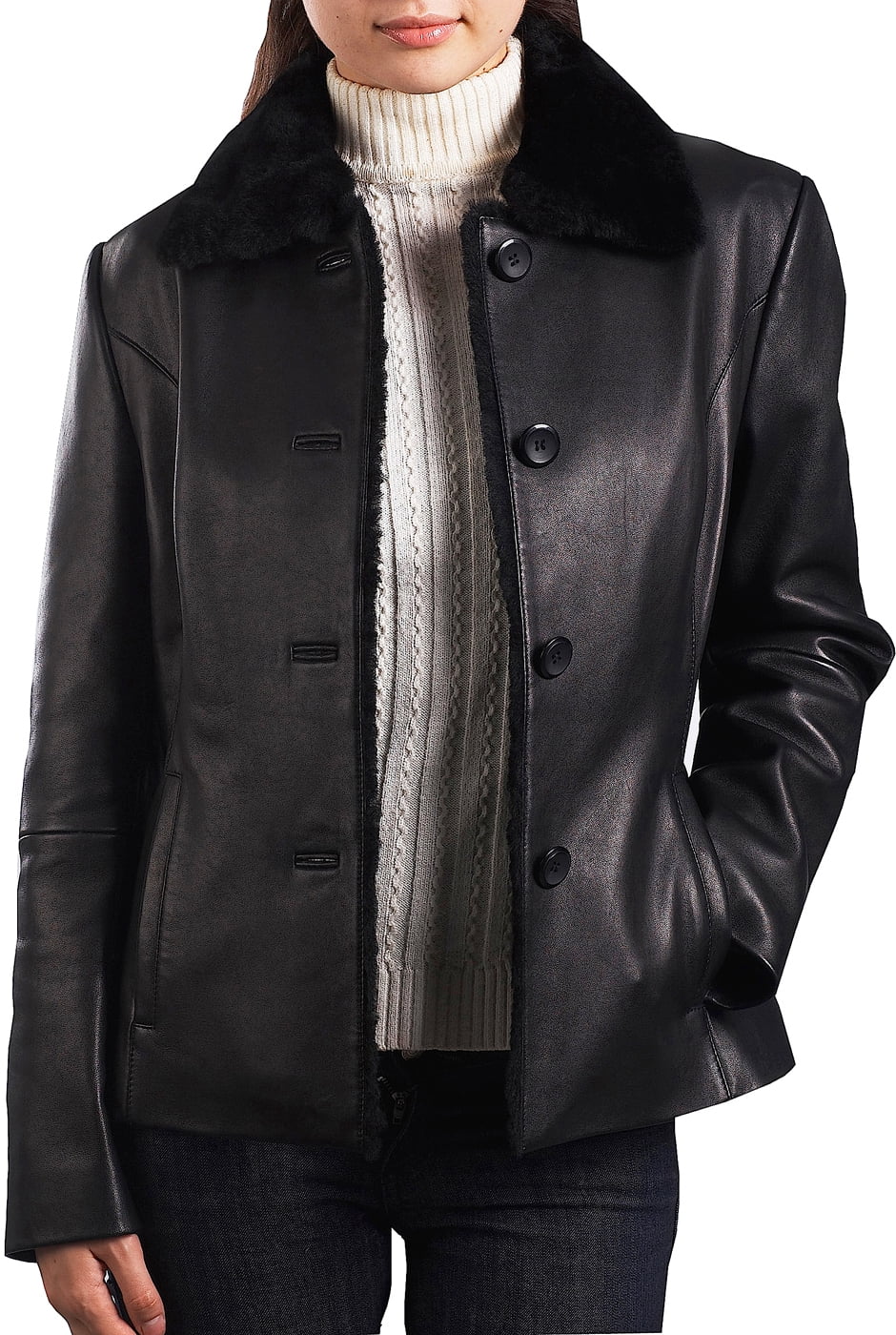 Women Kare Lambskin Leather Jacket 