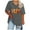 Gray, variant on WREESH Plus Size Women Thanksgiving Shirt Ice Cream Graphic Tees Tops Casual Short Sleeve V Neck T Shirts Dark Gray