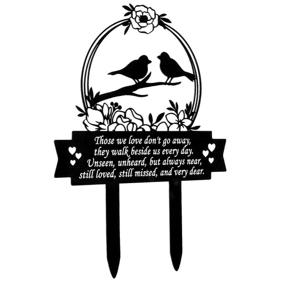 Summerkimy Memorial Stakes Rust-proof Metal Memorial Grave Markers Sympathy Bird Grave Memorial Plaques Meaningful Sympathy Grave Plaque Garden Grave Decorations for Outdoor Garden Yard