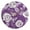 Gold, variant on Purple Background Roses Retro Style Round Wall Clock Silent Analog Battery Operated Black Pointer Home Decor 9.84" Diameter
