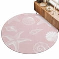 thumbnail image 2 of Round Area Rugs 4Ft, Marine Life Non-Slip Washable Circle Rugs Carpet, Summer Ocean Starfish Conch Seashell Pink Indoor Outdoor Rug Floor Mats Throw Runner for Bedroom Living Room Bathroom, 2 of 8