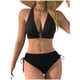 thumbnail image 1 of Conjunto de Bikini de Cintura Alta para las Mujeres Traje de Surf de Color Sólido con Almohadilla de Pecho Ropa de Playa Deportiva de Dos Piezas, 1 of 4