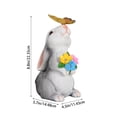 thumbnail image 3 of Garden Statue Outdoor Decor-Rabbit with Solar Butterfly Changing Lights Garden Statues,Bunny Statue for Patio,Balcony,Yard,Lawn Ornament,Gardening Gift for Mom Grandma, 3 of 9