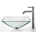 thumbnail image 5 of KRAUS Square Glass Vessel Sink in Clear with Ramus Faucet in Chrome, 5 of 6