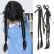 thumbnail image 2 of Girls Braided Hair Extensions Hairpiece Synthetic False Ponytail for Anime Coser Street Photography Hair Tie Natural black, 2 of 4