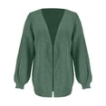 thumbnail image 4 of Tiweut Casual Cardigan Coat Women Stylish Oversized Knitted Sweater Coat Long Sleeve Open Front Outerwear Fall Winter Fashion Outwear Light Green,M, 4 of 5