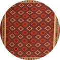 thumbnail image 1 of Ahgly Company Indoor Round Contemporary Light Brown Oriental Area Rugs, 7' Round, 1 of 6