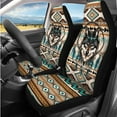 thumbnail image 2 of KUIFORTI Fashion Wolf Auto Seat Covers Set 14 Pcs with Auto Center Console Armrest Pad Steering Wheel Cover Car Seat Belt Pad Cover Car Headrest Covers for Cars SUV Sedans, 2 of 7