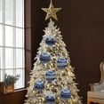 thumbnail image 5 of AuroraX Blue Christmas Decoration Set Hanging Modern 9 Pcs Foam Baubles Balls Ornaments Neutral Decorative 3.1" for Party,Tree Decoration,Xmas Gifts Decor, 5 of 6