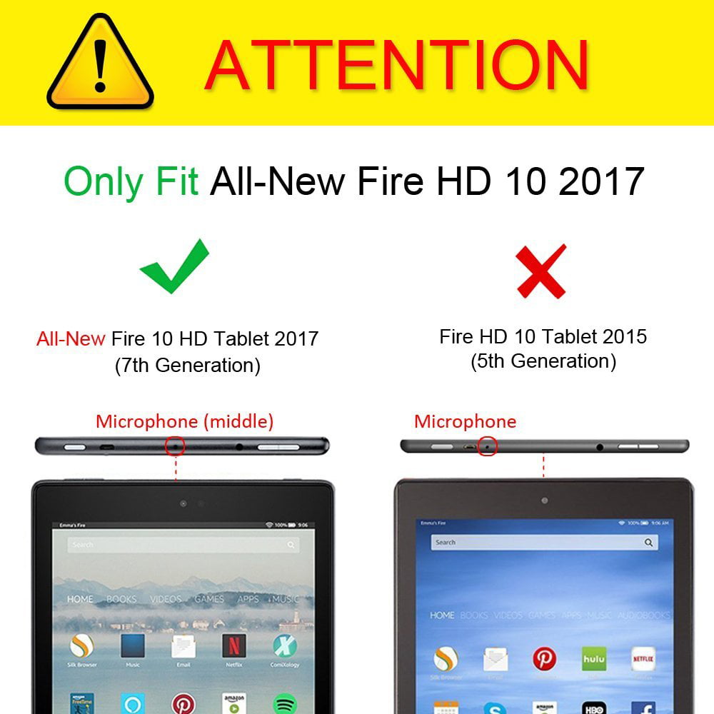 Case for  Fire HD 10 Tablet (7th and 9th Generation, 2017 and 2019  Release) - Slim Folding Stand Cover with Auto Wake/Sleep .NOT for 2021
