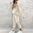 thumbnail image 6 of Atkumj Sweat Outfits for Women 2 Pieces Warm Velvet Hoodie and Elastic Waist Sweatpants Jogging Suits Casual Solid Color Womens Track Suit for Outdoor Activity XL, 6 of 9