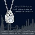 thumbnail image 2 of Gem Stone King 925 Sterling Silver White Moissanite Teardrop Pendant Necklace for Women (0.50 Cttw, Gemstone Birthstone, Round 5MM, with 18 inch Silver Chain), 2 of 5