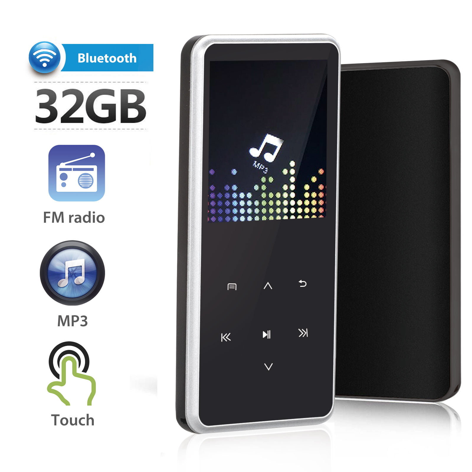 TSV Portable Touch Screen MP3 Player with Earphone, 16GB 32GB ...