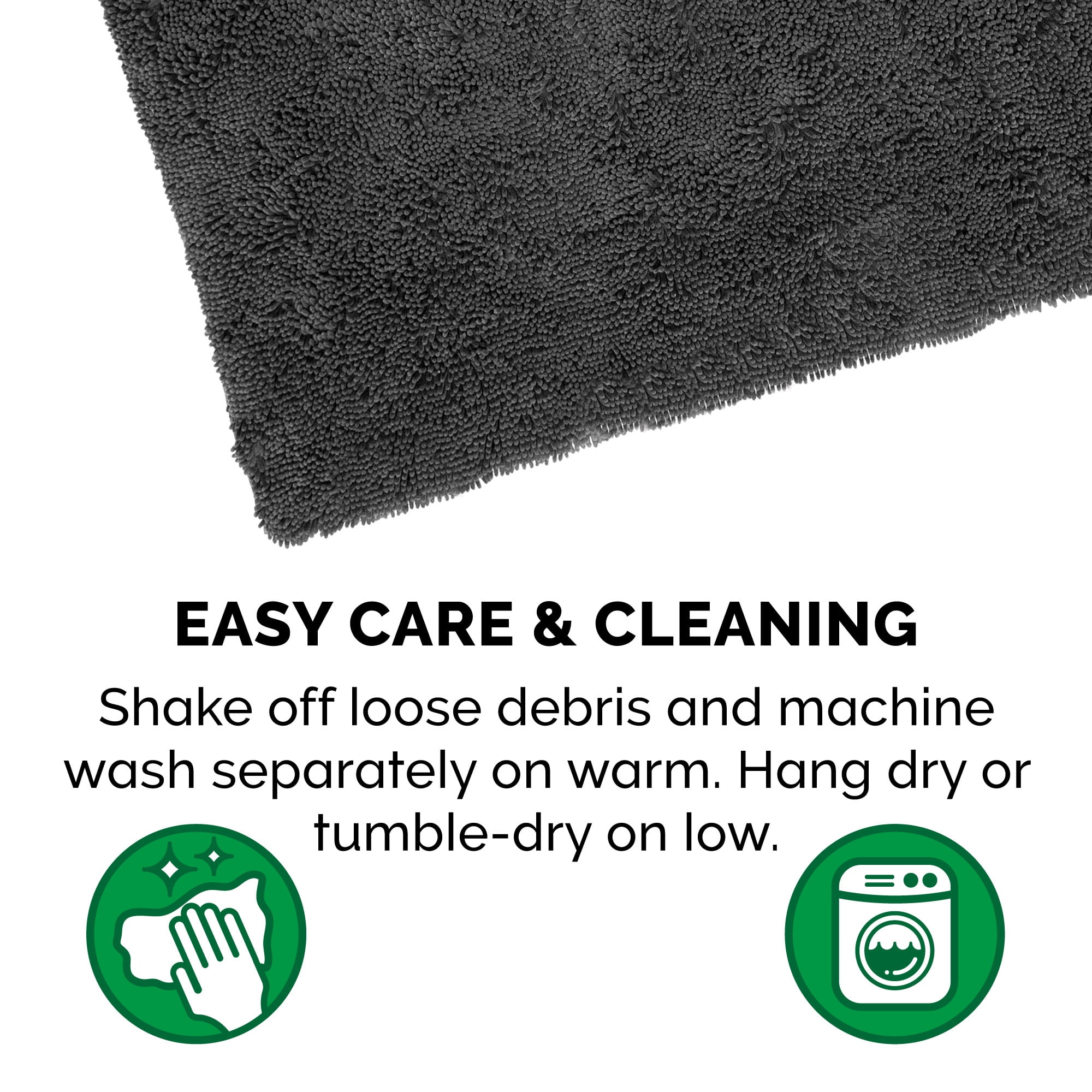 FurHaven Ultra Absorbent Dog Door Mat, Muddy Paws Chenille Rug with Machine Washable & Non Slip Backing for Cleaner Floors & Pet Safety, Jumbo Plus, Charcoal Gray, 1 Count