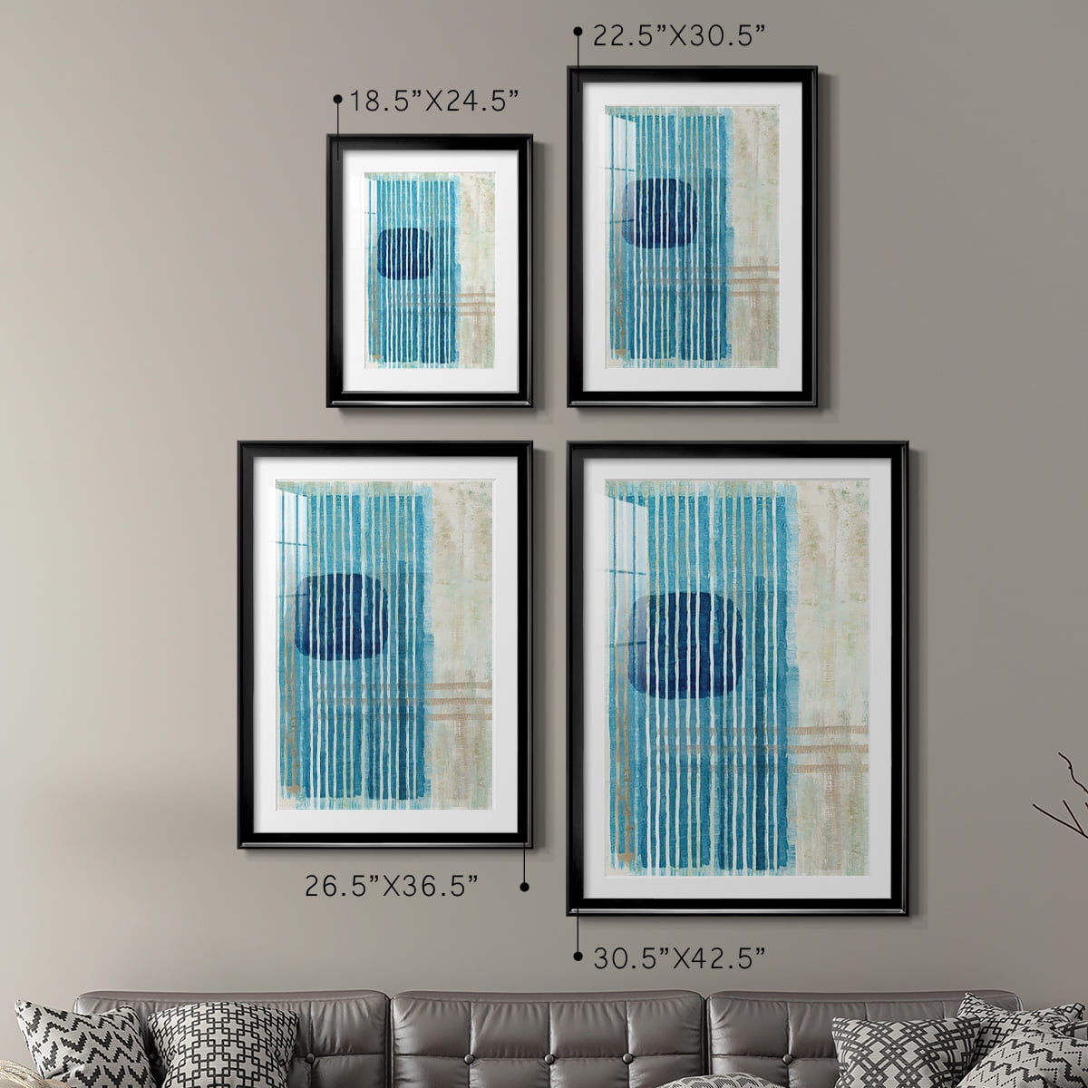 Wexford Home Blue Blue Horizon I Premium Framed Print, 30.5" x 42.5" - Ready to Hang, Black (Set of 2)
