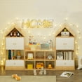 thumbnail image 2 of Kids Bookshelf and Toy Storage Organizer, Playful House-Shaped Children Bookcase Display Rack, For Nursery, Playroom, Living Room, Easy Assembly, 2 of 9