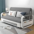 thumbnail image 4 of Sofá cama plegable moderno con tapicería de tela, muebles de apartamento, marco de Metal extensible para sala de estar, comedor, uso en Hotel, 4 of 4