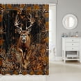 thumbnail image 2 of Manfei Woodland Safari Deer Shower Curtain 72Wx72L for Female Men Women,Jungle Animal Bath Curtain,Vintage Aesthetic Bathroom Curtain 72Wx72L,Bathroom Decor(Waterproof), 2 of 6