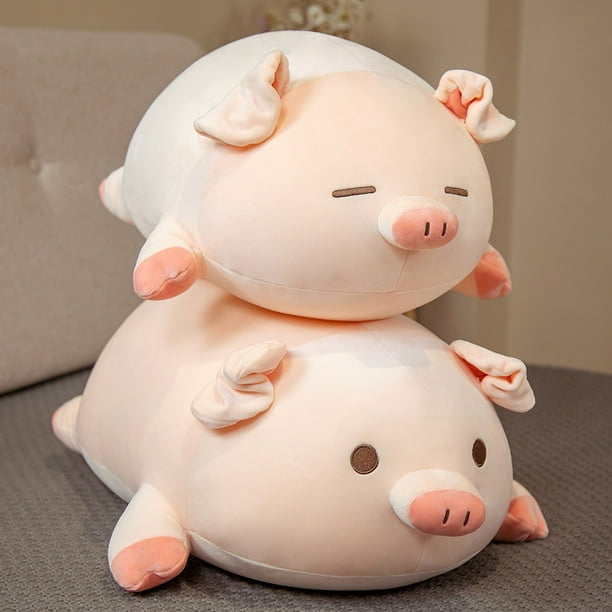 Coussin Cochon Joufflu 50 Cm – Peluche Oreiller Réaliste, Câlin, Déco, 19,6 Pouces, Dès 3 Ans