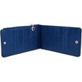 thumbnail image 5 of Cartera para mujer Tarjetero con bloqueo Rfid Organizador de tarjetas con cremallera Cuero genuino Azul suave oso de fresa, 5 of 5