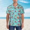 thumbnail image 2 of Honeii Sea Otters Family In Blue Water Print Men’s Hawaiian Shirt,Classic Button-Down Short Sleeve Shirt, for Beach, Vacation, and Outdoor Activities,Medium, 2 of 7