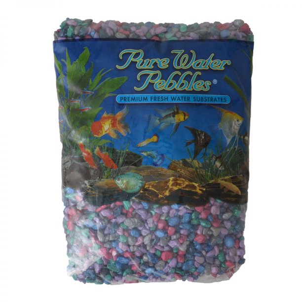 Pure Water Pebbles Aquarium Gravel Rainbow Frost 5 lbs (8.79.5 mm Grain)