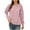 Pink, variant on IROINNID Long Sleeve T-Shirts for Women Solid Corduroy Round Neck Pullover Top Round Neck Top/shirt,Beige