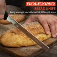 thumbnail image 2 of BOLEXINO 12 Inch Wavy Edge Serrated Bread Knife With Non-Slip Softgrip, Sharp & Long Blade For Homemade Bread, Crusty Breads, Cake, Bagel, Japanese High Carbon Stainless Steel, 2 of 7