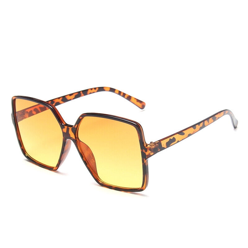 Oversized Square Flat Top Sunglasses Large Black Women Ladies Big Frame UV400