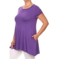 thumbnail image 2 of Women's Casual Solid Color Short Sleeve Tunic Top With Pockets, 2 of 5