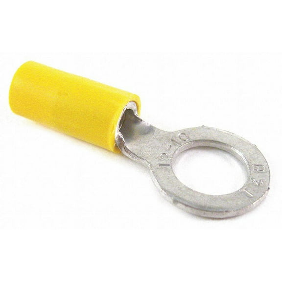Sta-Kon Ring Terminal,Yellow,12 AWG,10 AWG,PK50  10RC-8