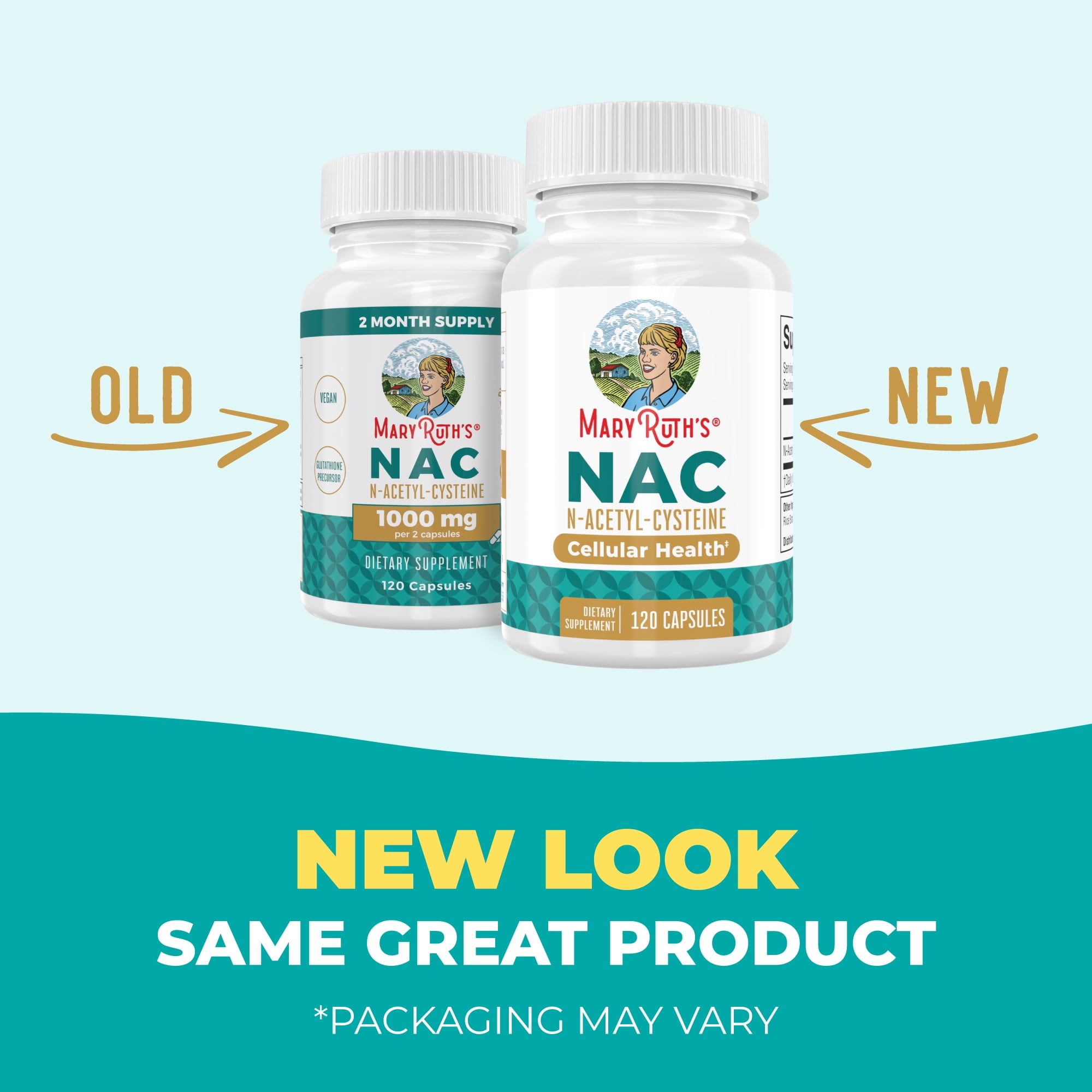 MaryRuth's NAC Capsules Supplement, NAC 1000mg per Serving, Vegan, Gluten  Free, Unisex, Adult Ages 18+, 120 ct, 60 Servings