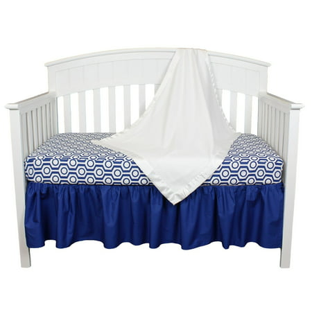 Royal Blue and White Geometric Modern Design Baby Crib ...