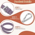 thumbnail image 3 of 0.6" Genuine Leather Purse Strap for Bag (Taro Purple, Silver Buckle), 3 of 6