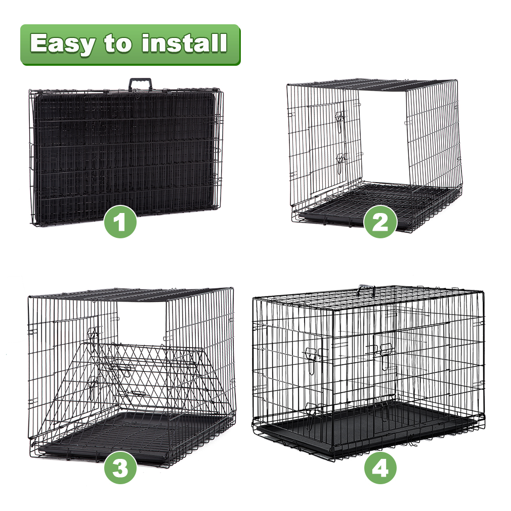 BestPet Double-Door Metal Dog Crate with Divider and Tray, X-Large, 48 ...