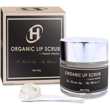 Lip Scrub -Best Organic Lip Sugar Scrub Exfoliating Lip Exfoliator, Lip Treatment for Dry, Cracked, Chapped Lips, Softens & Smooths, Vanilla Flavor Moisturize. Lip Scrub Lush Natural