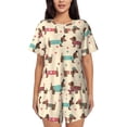 thumbnail image 1 of Balery Dachshund Dog Puppy Conjunto de Pijama para Mujer con Estampado, Dos Piezas de Manga Corta y Shorts, Ropa de Dormir Suave con Cuello Redondo y Bolsillos-XX-Large, 1 of 6
