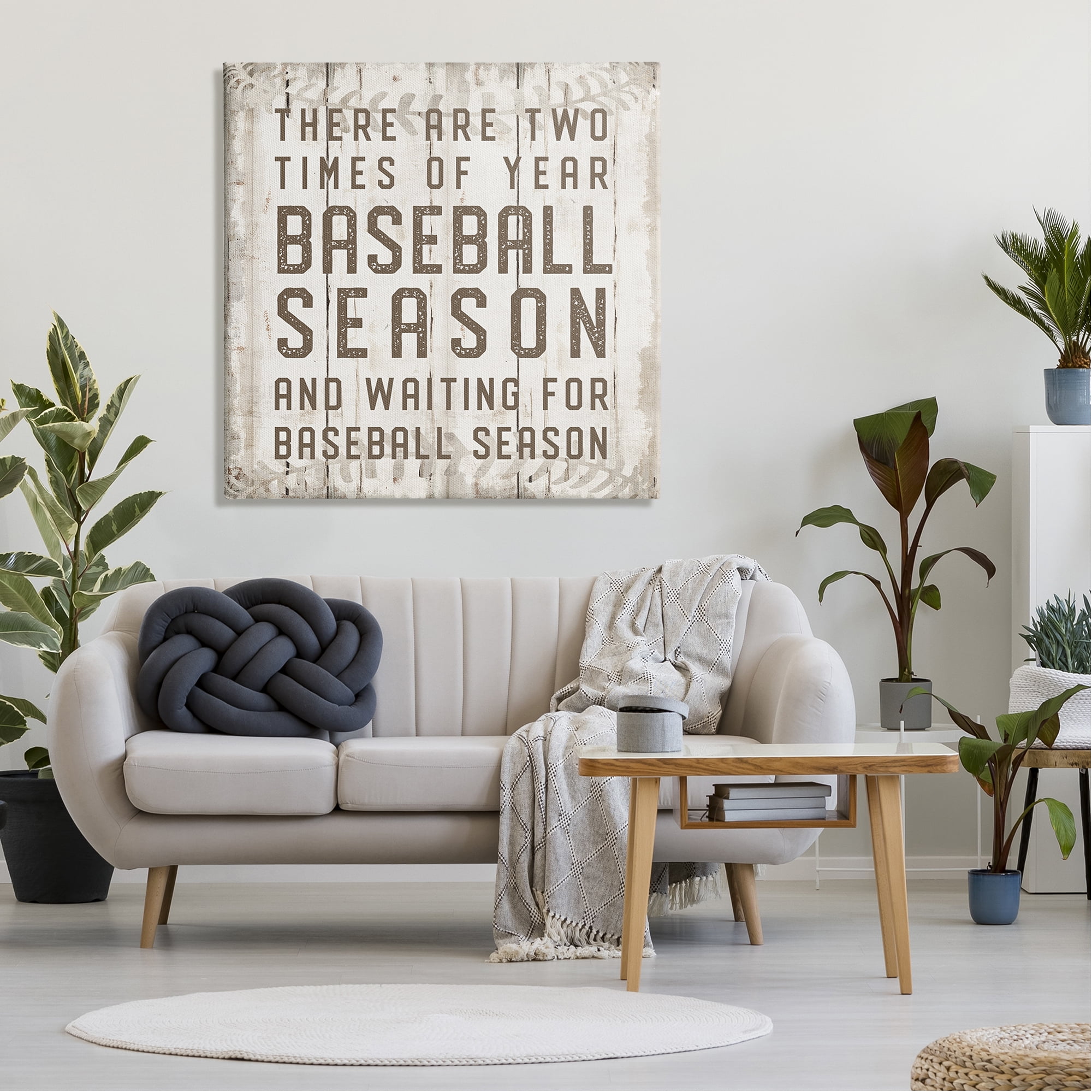 Stupell Industries Two Times Of Year Baseball Season Rustic Sports Graphic Art Gallery Wrapped Canvas Print Wall Art, Design by CAD Designs