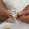 thumbnail image 2 of Forever Jewels 2.48 Ct Pear Cut Moissanite Women Engagement Ring 14K Yellow Gold Plated, 2 of 5