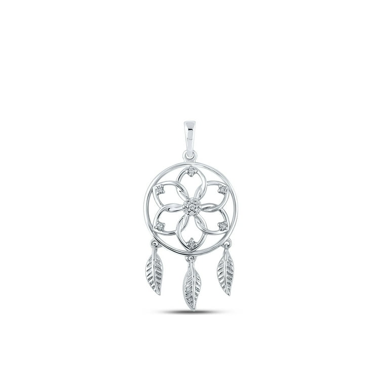 Macey Worldwide Jewelry 10k White Gold Diamond Dream Catcher
