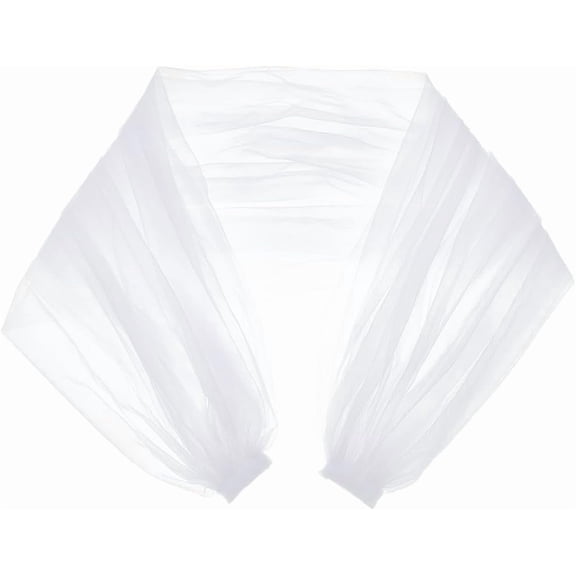 Detachable Tulle Shawl 90cm/35 White Bridal Lace Sheer Shawl Dress Sheer Capes Cover Up Accessory for DIY Wedding Costume for DIY mal Party Prom