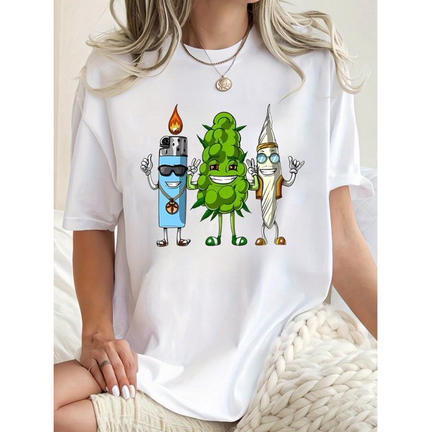 Women's Fun Turkey Trio Graphic Tee - Casual & Sporty Round Neck Short Sleeve, Comfortable Polyester Blend Summer Top with Vibrant Cartoon Print