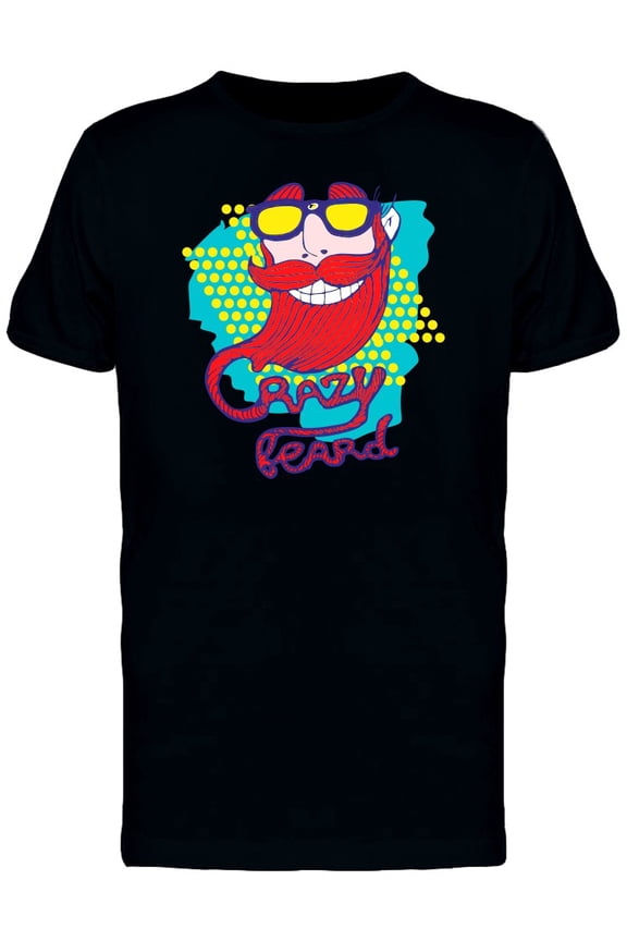 Crazy Beard Hipster Guy Tee Men's -Image by Shutterstock