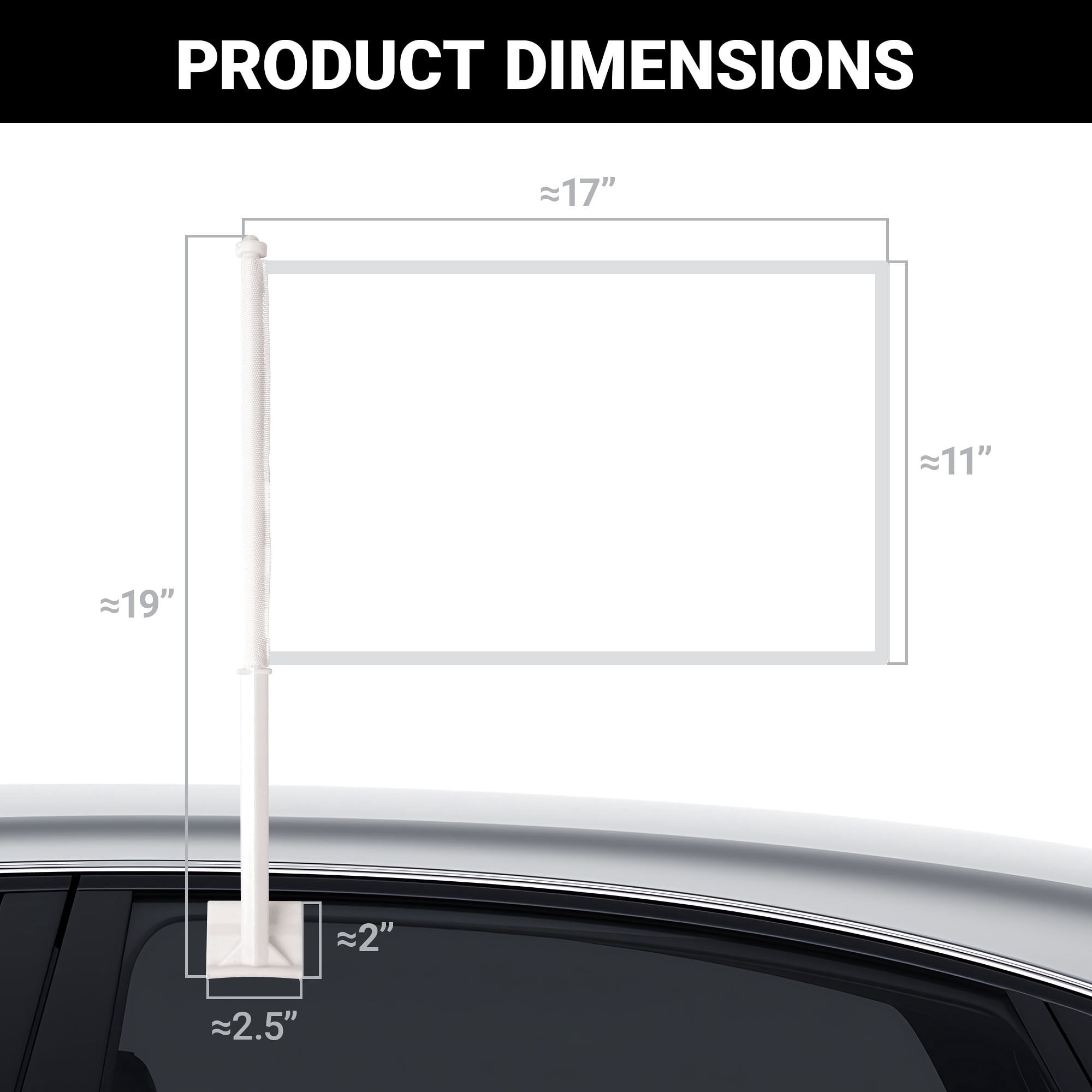 G128 Combo Pack: American USA Car Flag & Thin Blue Line Car Flag 11x17 In | Both Double Sided Printed 150D Polyester | Flagpole Included | Perfect for Festival Celebrations, Parades